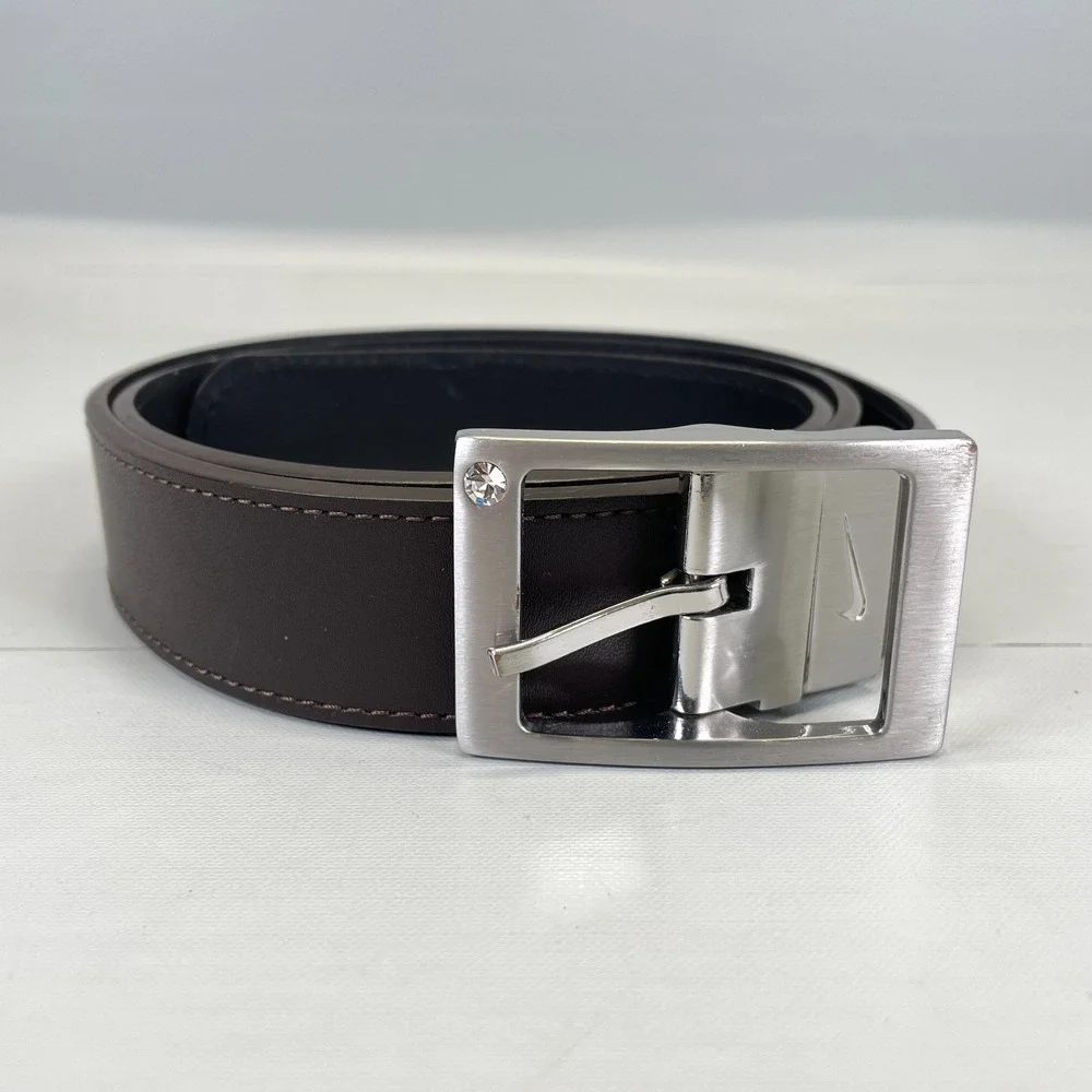 Nike Golf Leather Belt Mens Brown Size S Dress Buckle